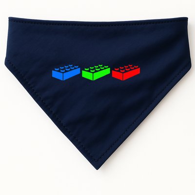 Building Blocks Bricks Master Builder Engineer Construction USA-Made Doggie Bandana