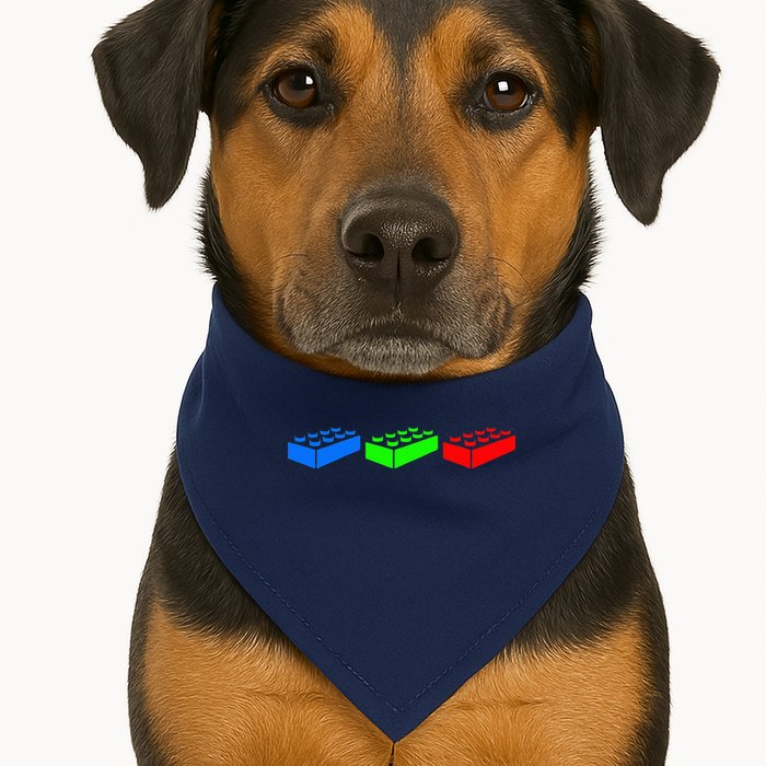 Building Blocks Bricks Master Builder Engineer Construction USA-Made Doggie Bandana
