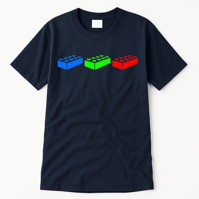 Building Blocks Bricks Master Builder Engineer Construction Tall T-Shirt