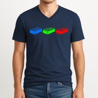 Building Blocks Bricks Master Builder Engineer Construction V-Neck T-Shirt