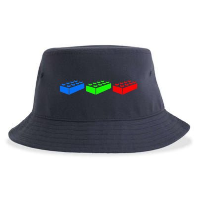 Building Blocks Bricks Master Builder Engineer Construction Sustainable Bucket Hat
