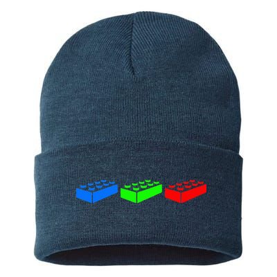 Building Blocks Bricks Master Builder Engineer Construction Sustainable Knit Beanie