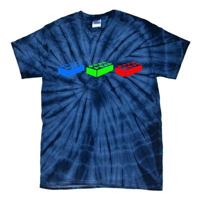 Building Blocks Bricks Master Builder Engineer Construction Tie-Dye T-Shirt