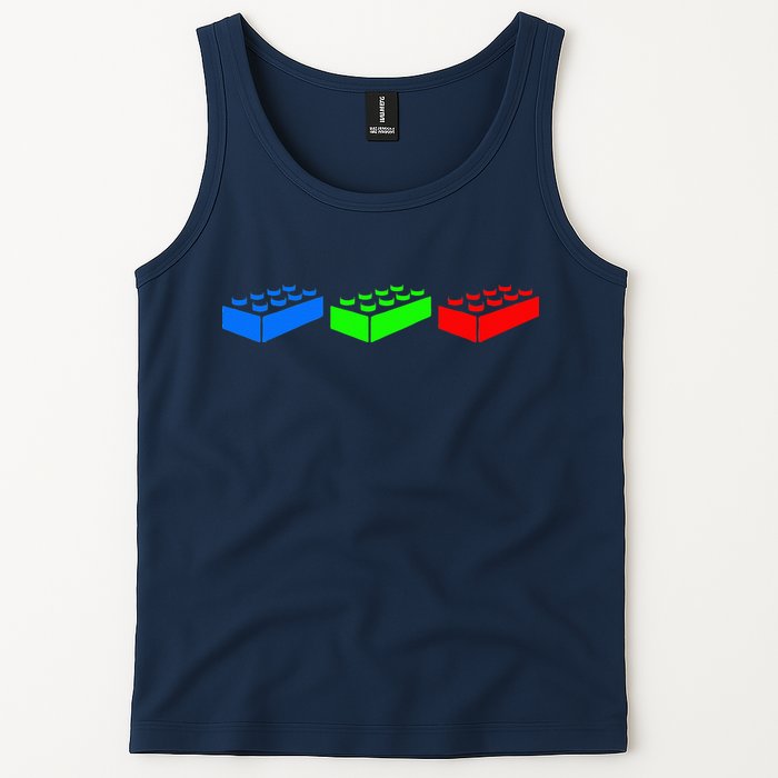 Building Blocks Bricks Master Builder Engineer Construction Tank Top