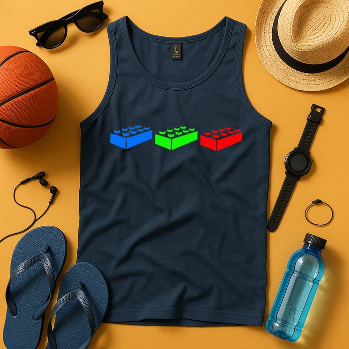 Building Blocks Bricks Master Builder Engineer Construction Tank Top