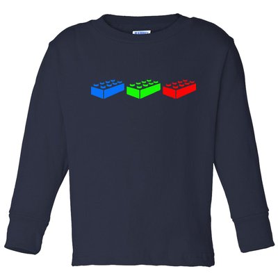 Building Blocks Bricks Master Builder Engineer Construction Toddler Long Sleeve Shirt