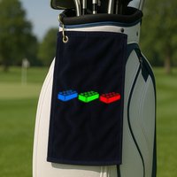 Building Blocks Bricks Master Builder Engineer Construction Golf Towel