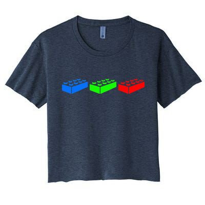 Building Blocks Bricks Master Builder Engineer Construction Crop Top