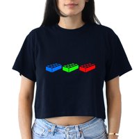 Building Blocks Bricks Master Builder Engineer Construction Crop Top