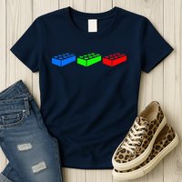 Building Blocks Bricks Master Builder Engineer Construction Womens T-Shirt