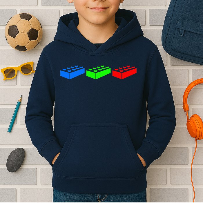 Building Blocks Bricks Master Builder Engineer Construction Kids Hoodie