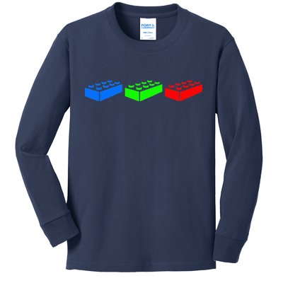 Building Blocks Bricks Master Builder Engineer Construction Kids Long Sleeve Shirt