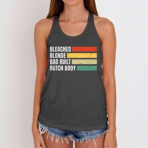 Bleached Blonde Bad Built Butch Body Women's Knotted Racerback Tank