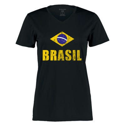 Brasil Brazilian Brazil Soccer Player Jersey Trikot Coach Women's Momentum V-Neck T-Shirt