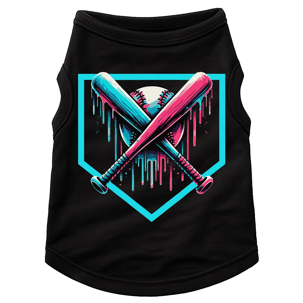 Baseball Bat Baseball Drip Gift Doggie Tank