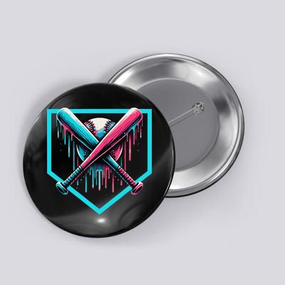 Baseball Bat Baseball Drip Gift Button