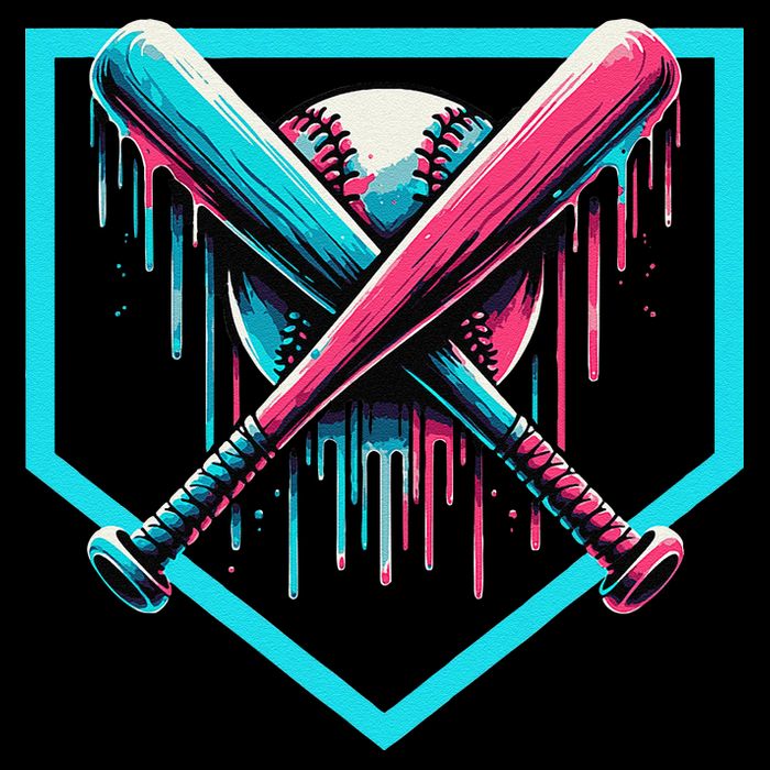Baseball Bat Baseball Drip Gift Zip Tote Bag