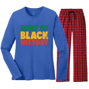 Built By Black History Month Juneteenth Black Pride Gift Women's Long Sleeve Flannel Pajama Set 