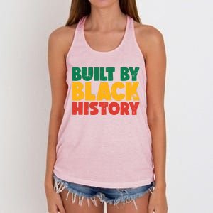 Built By Black History Month Juneteenth Black Pride Gift Women's Knotted Racerback Tank