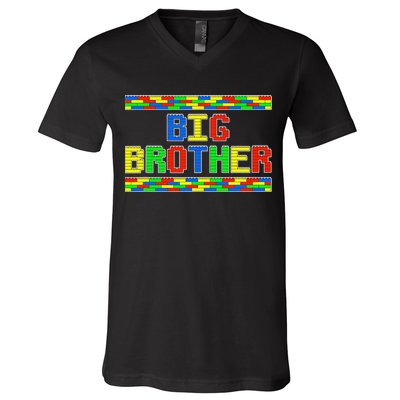Big Brother Building Blocks Bricks V-Neck T-Shirt