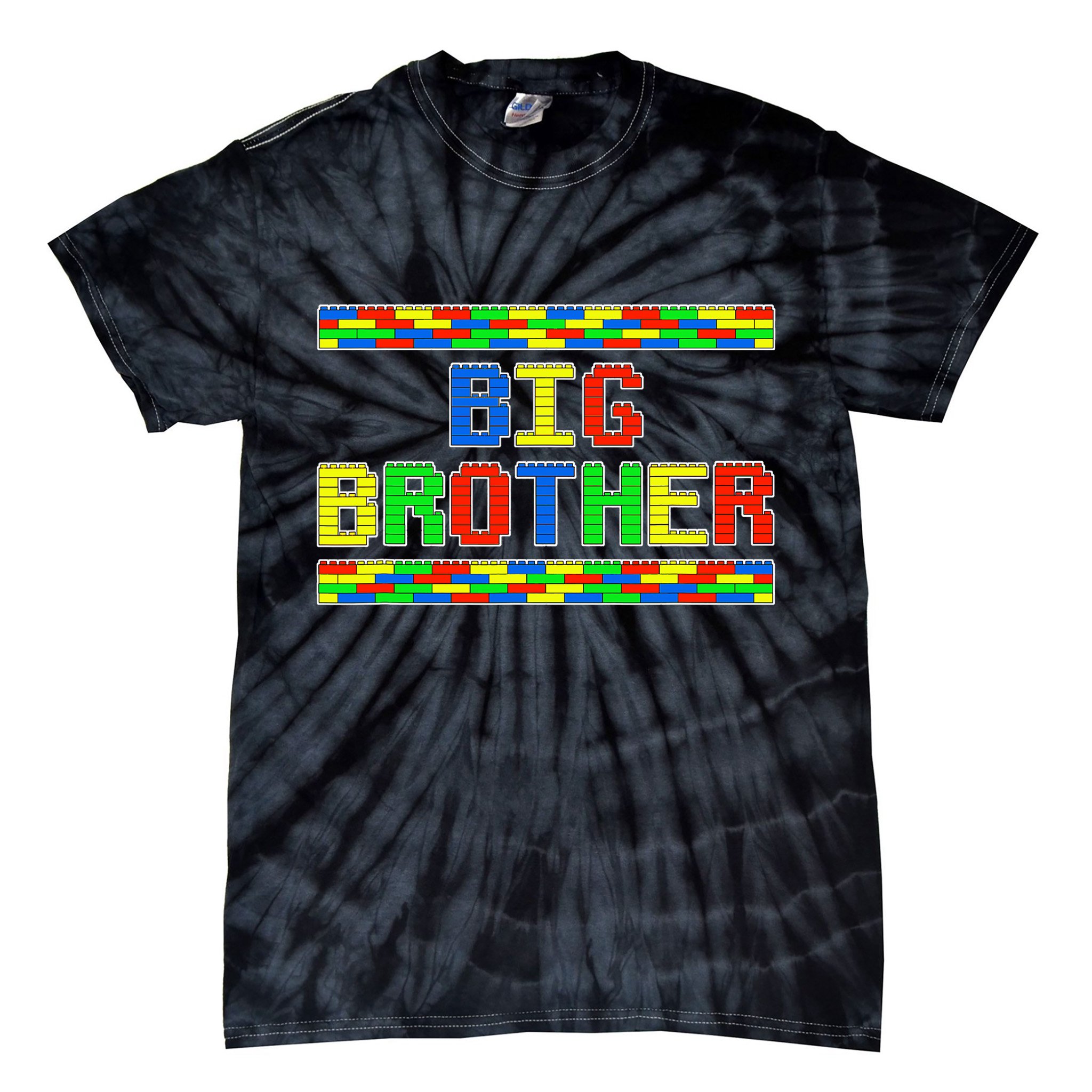 Big Brother Building Blocks Bricks Tie-Dye T-Shirt