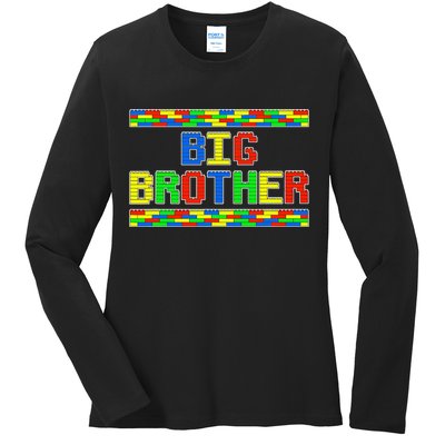 Big Brother Building Blocks Bricks Ladies Long Sleeve Shirt