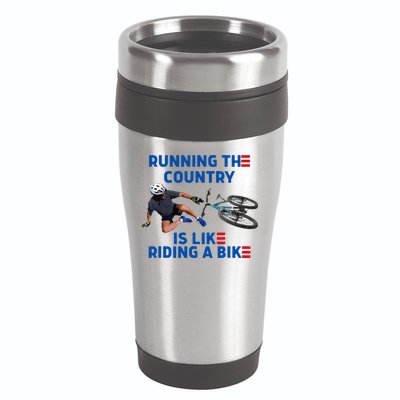 Biden Bike Bicycle Running The Country Is Like Riding A Bike 16oz Travel Tumbler