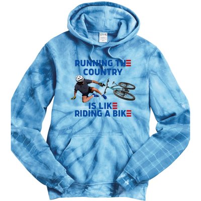 Biden Bike Bicycle Running The Country Is Like Riding A Bike Tie Dye Hoodie