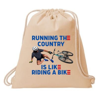 Biden Bike Bicycle Running The Country Is Like Riding A Bike Drawstring Bag