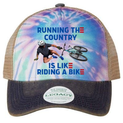 Biden Bike Bicycle Running The Country Is Like Riding A Bike Legacy Tie Dye Trucker Hat