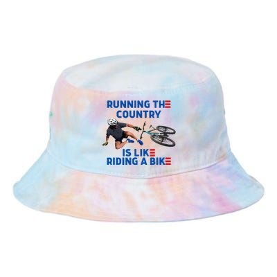 Biden Bike Bicycle Running The Country Is Like Riding A Bike Tie Dye Newport Bucket Hat