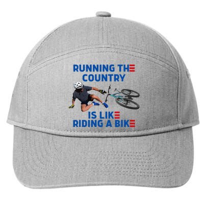 Biden Bike Bicycle Running The Country Is Like Riding A Bike 7-Panel Snapback Hat