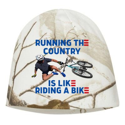 Biden Bike Bicycle Running The Country Is Like Riding A Bike Kati - Camo Knit Beanie