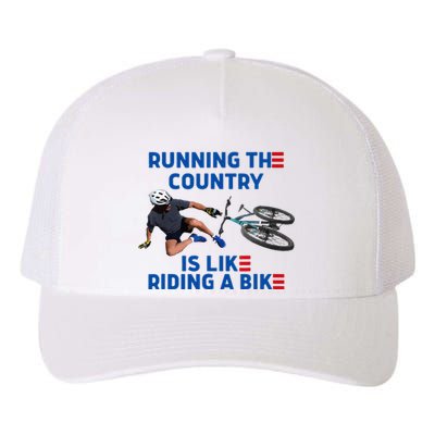 Biden Bike Bicycle Running The Country Is Like Riding A Bike Yupoong Adult 5-Panel Trucker Hat