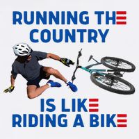 Biden Bike Bicycle Running The Country Is Like Riding A Bike Cooling Performance Crew T-Shirt