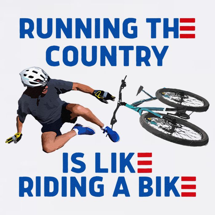 Biden Bike Bicycle Running The Country Is Like Riding A Bike Cooling Performance Crew T-Shirt