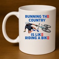 Biden Bike Bicycle Running The Country Is Like Riding A Bike 11oz C Handle Ceramic Mug