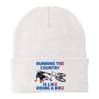 Biden Bike Bicycle Running The Country Is Like Riding A Bike Knit Cap Winter Beanie