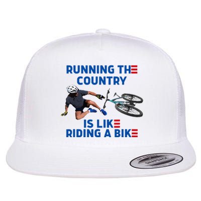 Biden Bike Bicycle Running The Country Is Like Riding A Bike Flat Bill Trucker Hat