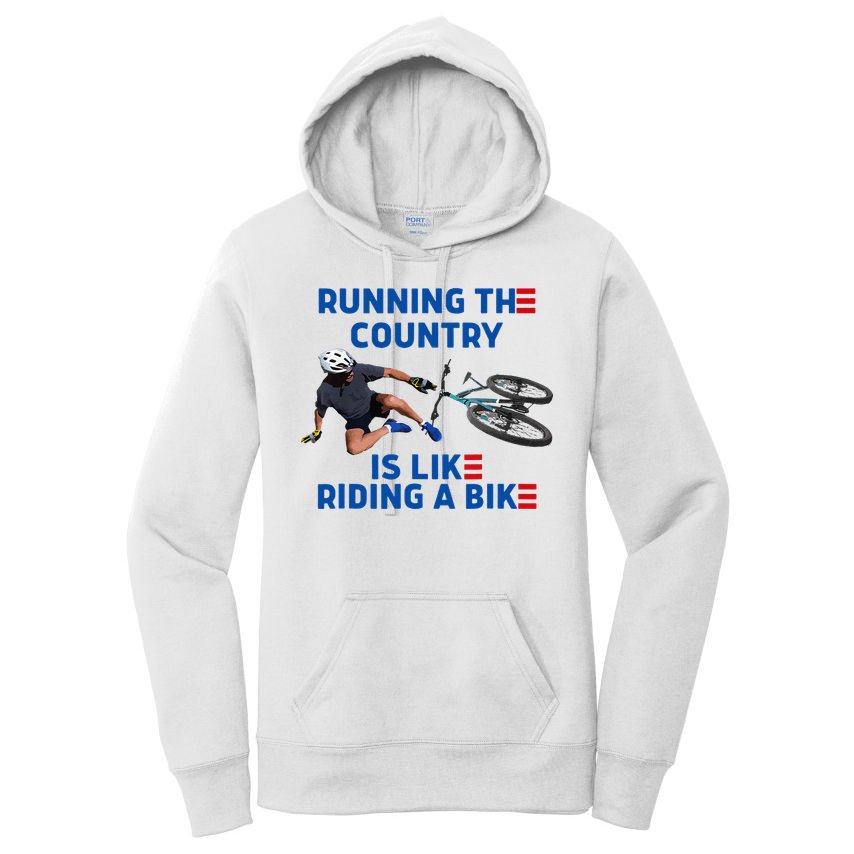 Biden Bike Bicycle Running The Country Is Like Riding A Bike Women's Pullover Hoodie