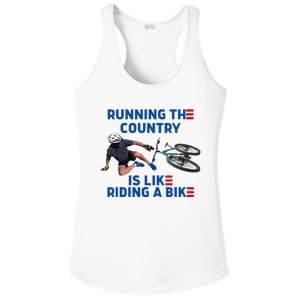 Biden Bike Bicycle Running The Country Is Like Riding A Bike Ladies PosiCharge Competitor Racerback Tank