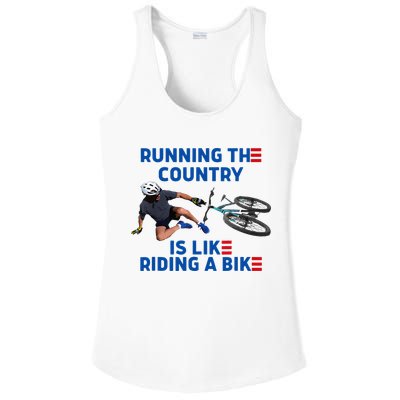 Biden Bike Bicycle Running The Country Is Like Riding A Bike Ladies PosiCharge Competitor Racerback Tank
