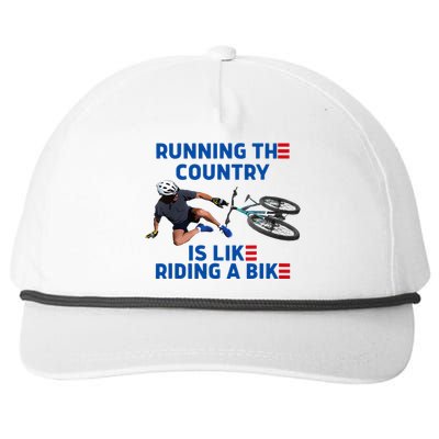 Biden Bike Bicycle Running The Country Is Like Riding A Bike Snapback Five-Panel Rope Hat