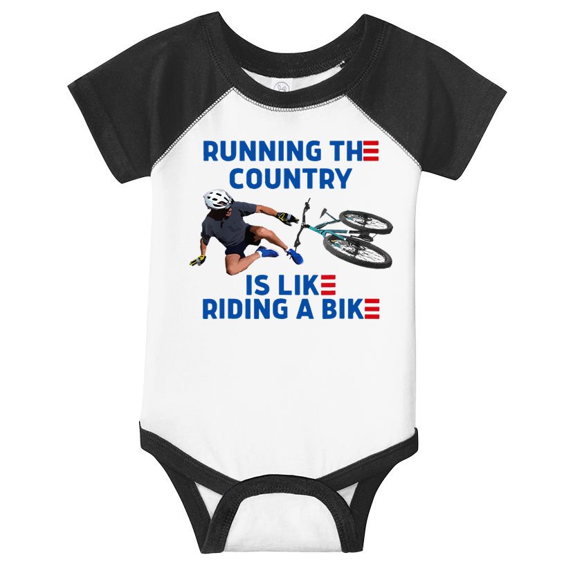 Biden Bike Bicycle Running The Country Is Like Riding A Bike Infant Baby Jersey Bodysuit