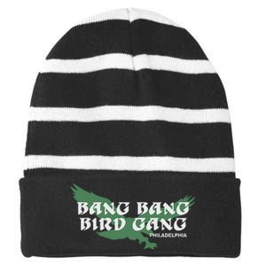 Bang Bang Bird Gang Philadelphia Striped Beanie with Solid Band