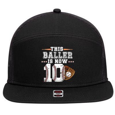 Boy Baseball Birthday age 10 Sports themed birthday 7 Panel Mesh Trucker Snapback Hat