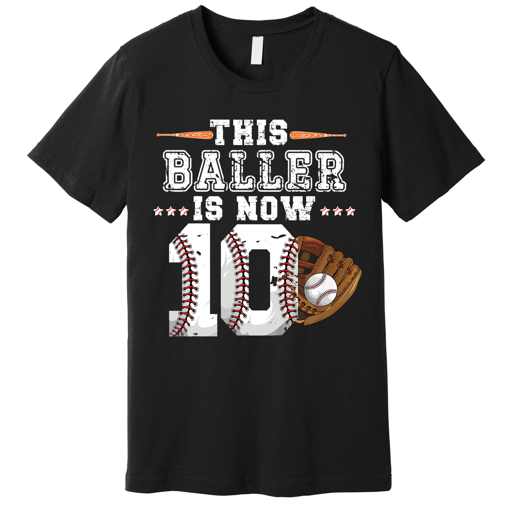Boy Baseball Birthday age 10 Sports themed birthday Premium T-Shirt