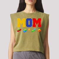 Builder Building Blocks Mom Garment-Dyed Women's Muscle Tee