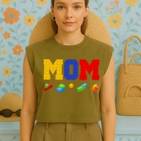 Builder Building Blocks Mom Garment-Dyed Women's Muscle Tee