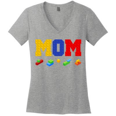 Builder Building Blocks Mom Women's V-Neck T-Shirt
